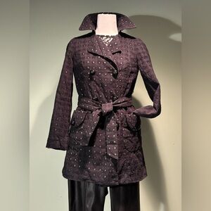 Limited women’s black lace-like trench coat size XS. NWOT